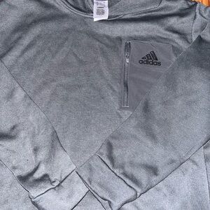 adidas Dark Gray Pullover with Zip Chest Pocket